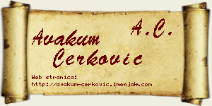 Avakum Čerković vizit kartica